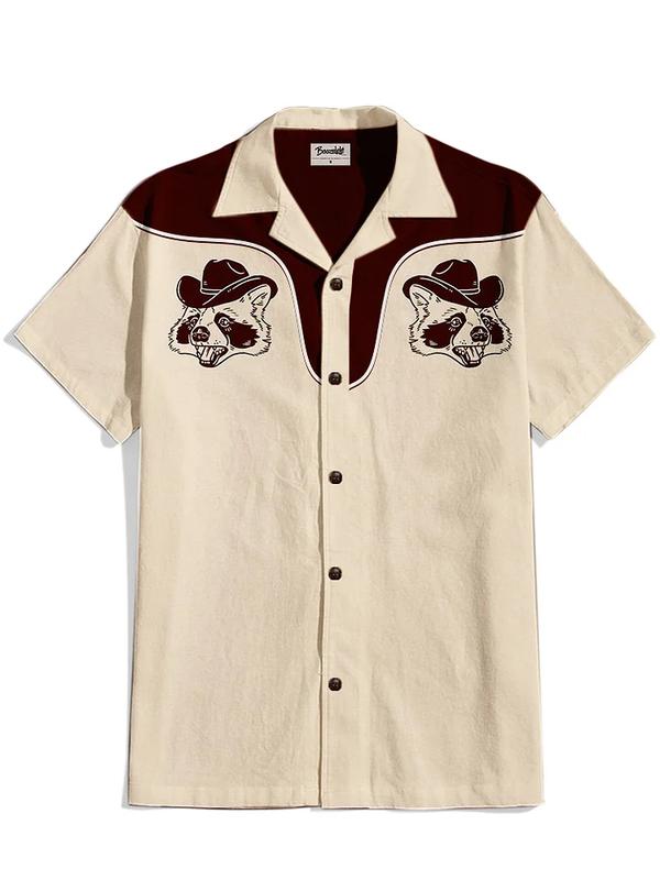 West Cowboy Raccoon Hawaiian Shirt Cowboy Style Shirt