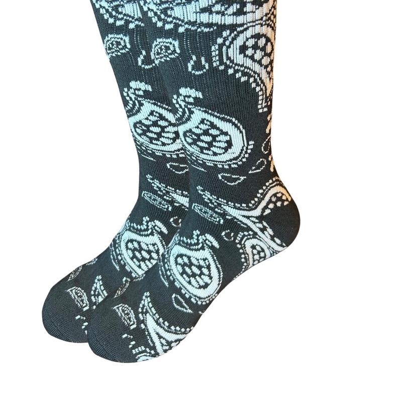 Unisex Paisley Bandana Print Thick Winter Crew Socks for Men Size 7-12 Menswear Classic Stylish