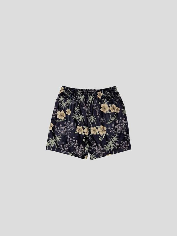 Men's Floral Print Drawstring Waist Shorts, Regular Fit Casual Pocket Elastic Waist Beach Shorts, Summer Bottoms for Men