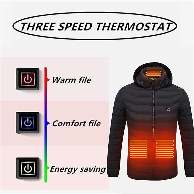 Outdoor Sports Essential: Unisex Rechargeable Heating Jacket with 9 Heat Zones outdoor job casual lapel Menswear Coats