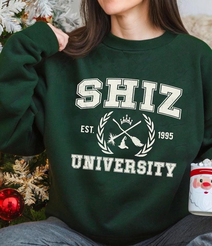 Shiz University Sweatshirt, Wickeds Shirt, Wizard Shiz Uni Shirt, Musical Movie Sweater, Defy Gravity Broomstick Magic Wand Shirt