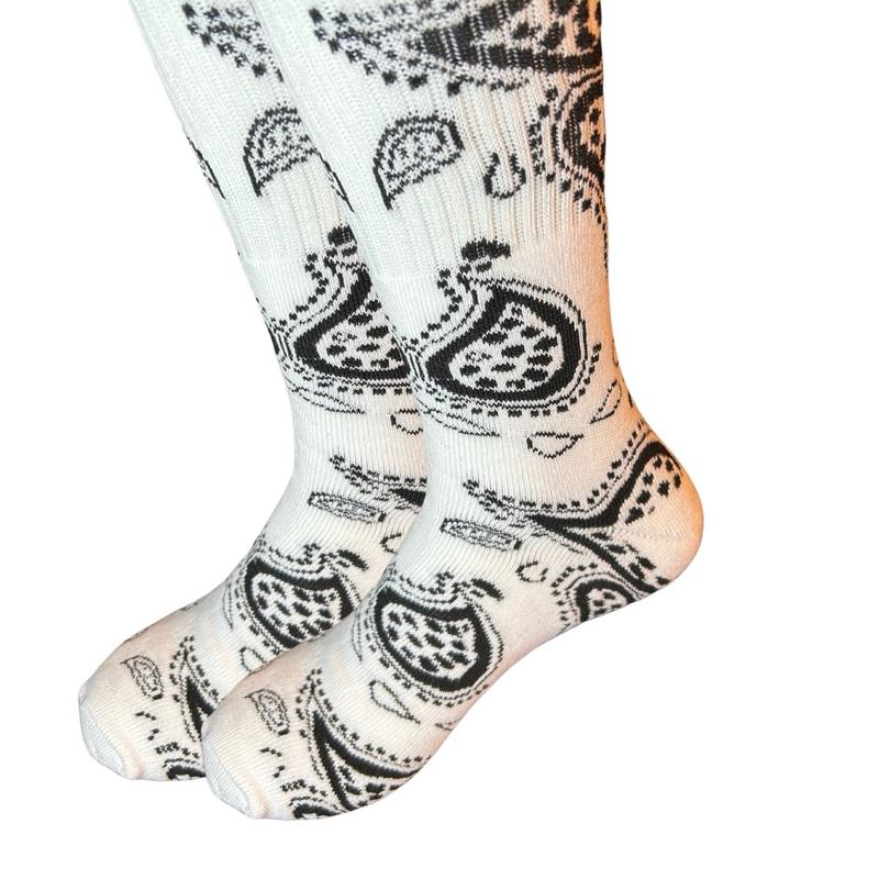 Unisex Paisley Bandana Print Thick Winter Crew Socks for Men Size 7-12 Menswear Classic Stylish