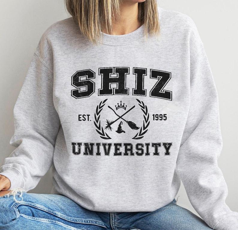 Shiz University Sweatshirt, Wickeds Shirt, Wizard Shiz Uni Shirt, Musical Movie Sweater, Defy Gravity Broomstick Magic Wand Shirt