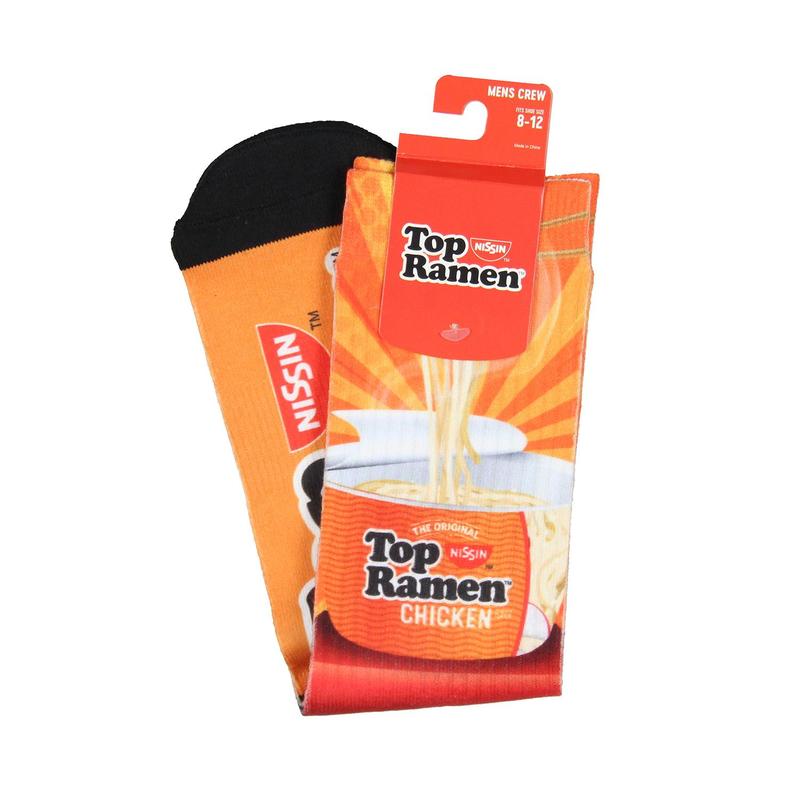 Nissen Top Ramen Socks Men's Socks The Original Noodle Lunch Design Sublimated Adult Mid-Calf Novelty Crew Socks