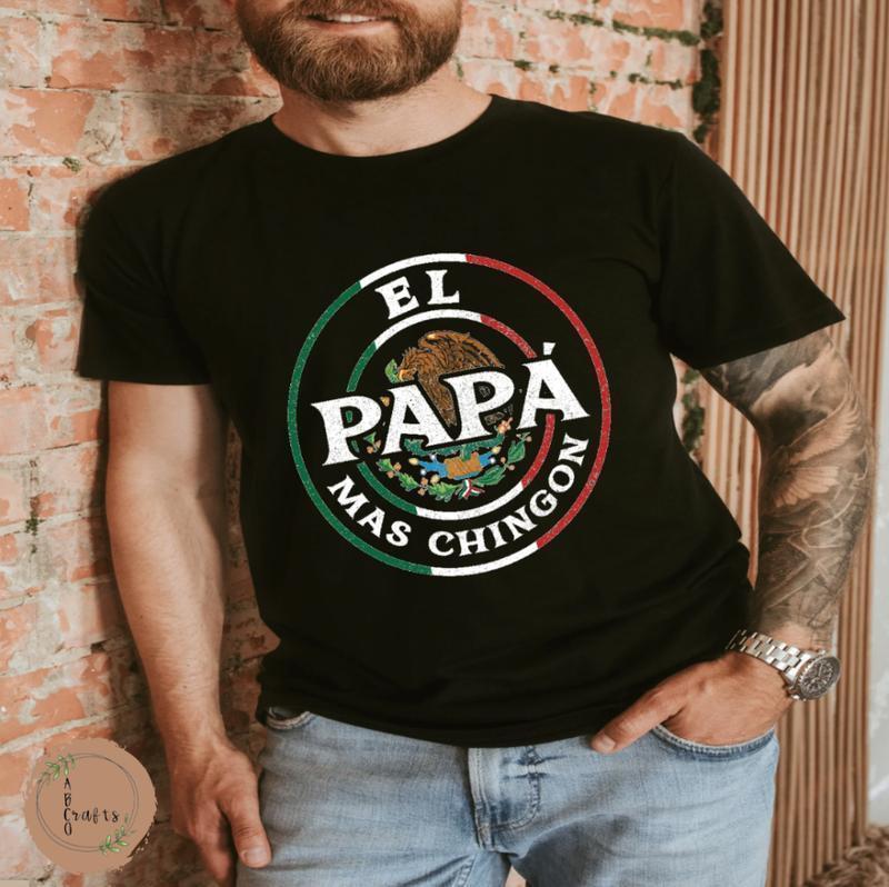 el papa mas T-shirt, Dad Father's Day Gift for Dad 2024 T-Shirt, Cotton Graphic Tee, Casual Short Sleeve Top for Summer Classic Collar Menswear Embroidered Love Sport Sweatshirt Tweed Sweatshirt Tweed Underwear Soft