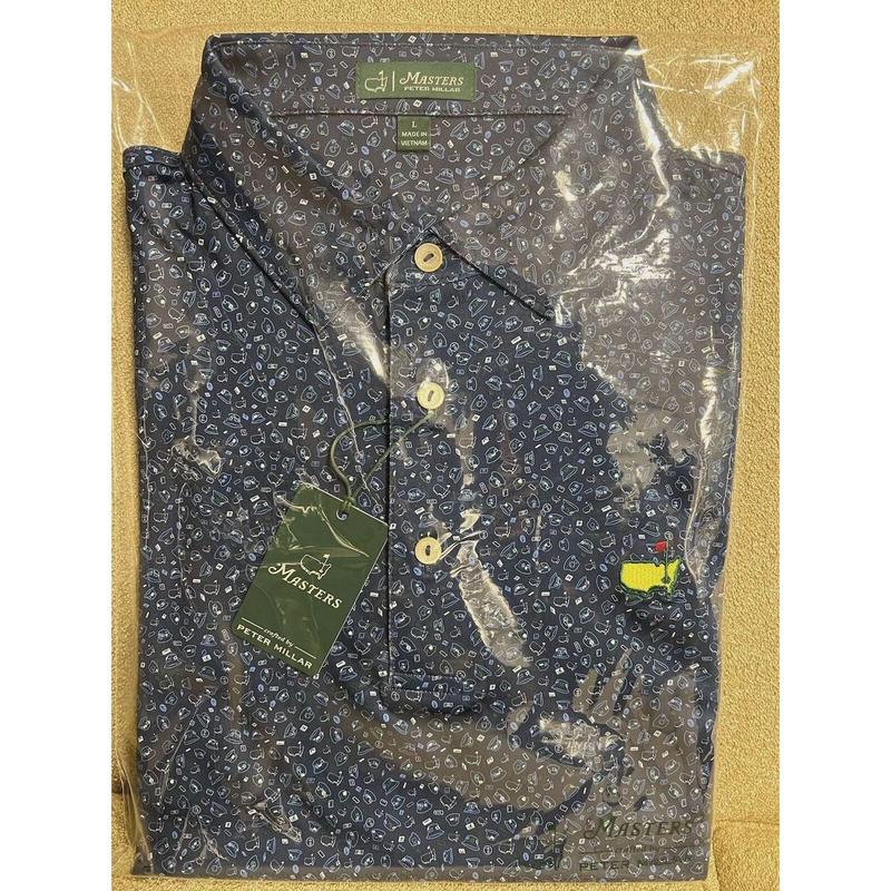 2024 Peter Millar Golf Augusta National Masters Logo Print Polo NWT Large