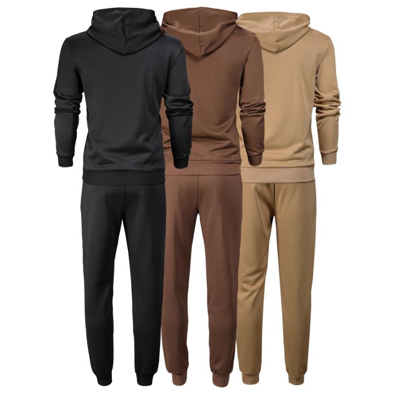 Men's 3pcs Hoodie & Sweatpants Set - Casual, Stretchy Polyester with Pockets for Spring Fall