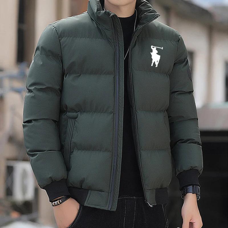 Men's Down 2024 Autumn Winter Fashion zipper Outdoor Fishing jacket Windproof casual cotton-padded jacket