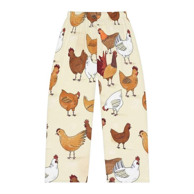 Mens chicken pj pants, chickens pajama pants, chicken lover novelty lounge pants, holiday gift, mens lounge pants