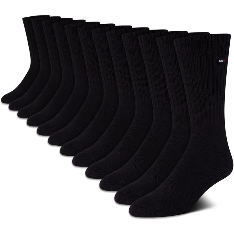 Men's Crew Socks - 12 Pack Performance Cushion Comfort Crew Socks - Breathable Athletic Socks for Men