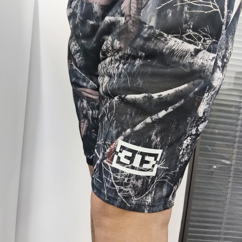 Camouflage Camo Shorts New casual comfort Old tree high waist shorts Men's muscle fitness quarter pants mesh breathable, men'sand women's elastic shorts Menswear Underwear Tropical Trouser Polyester Stylish Loose Workout Human