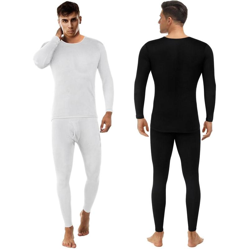 3 Sets Men's Thermal Underwear Long Johns Base Layer with Fleece Lined for Winter Cold Weather