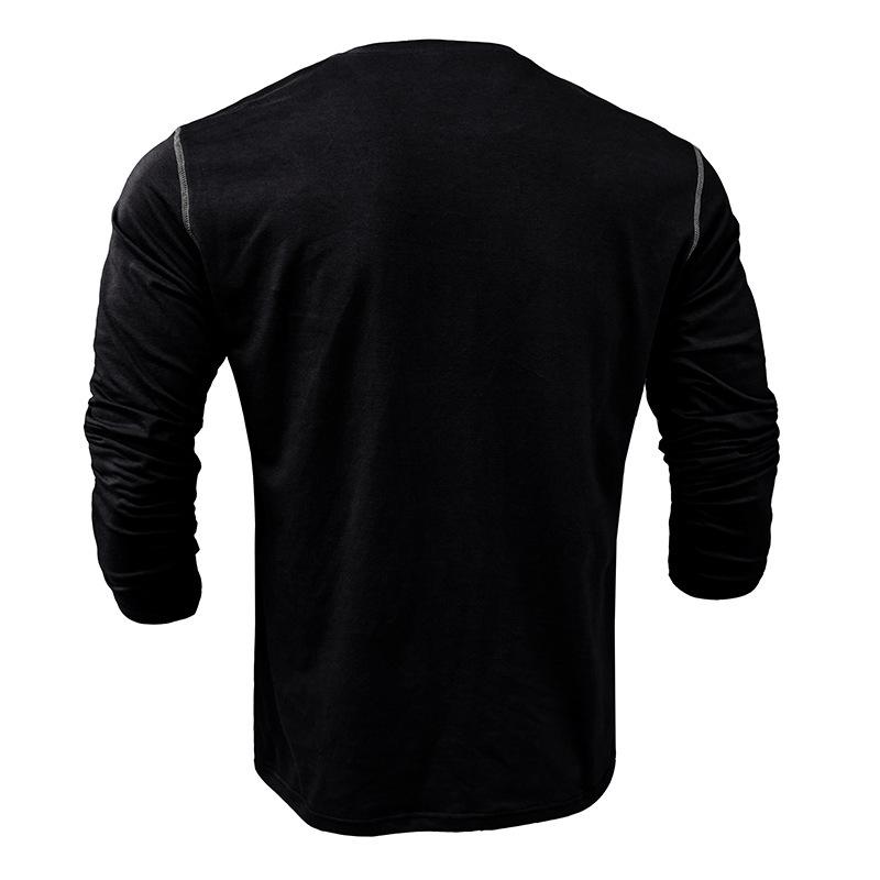 2024 European And American Trendy Men's T-shirts, Outdoor Long-sleeved Henley Shirts, Fashionable And Casual Color-blocked Knitted T-shirts