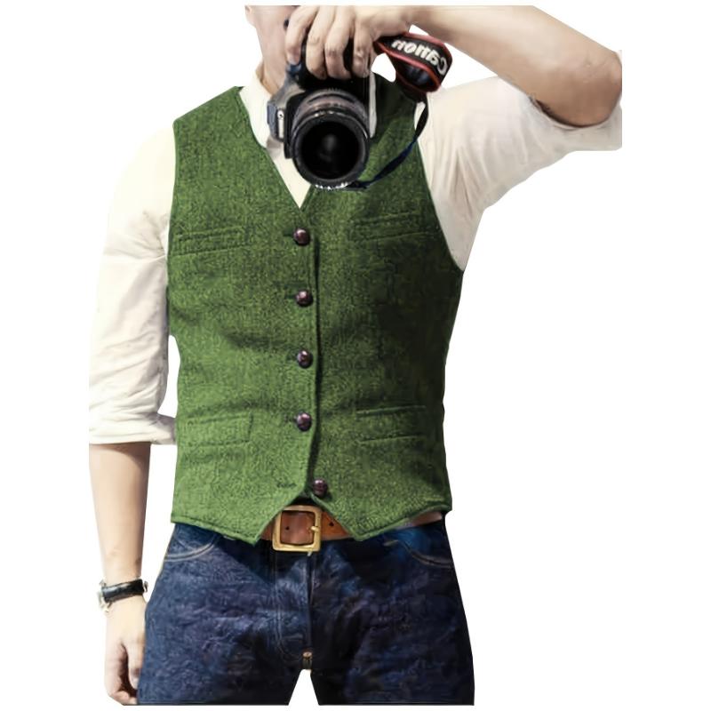 Stylish Men's Solid Color Formal Suit Vest - Vests for Party, Wedding, Prom, and Special Occasions - Adjustable Waistcoat with Classic Design and Comfortable Fit