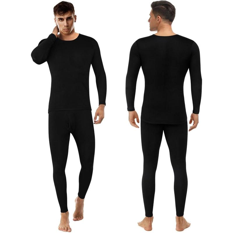 3 Sets Men's Thermal Underwear Long Johns Base Layer with Fleece Lined for Winter Cold Weather