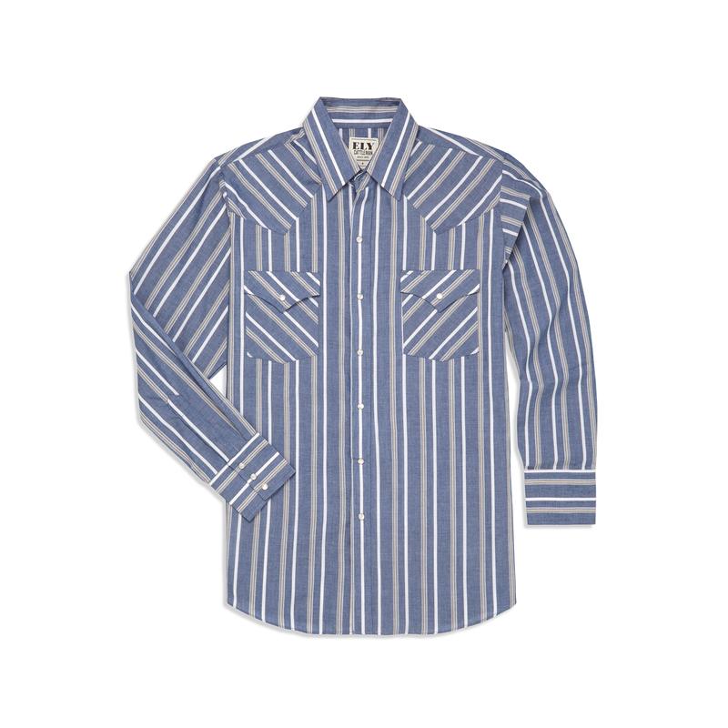 Men's Ely Cattleman Long Sleeve Stripe Western Snap Shirt