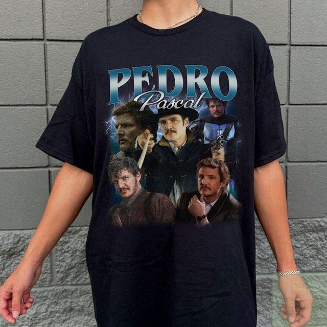 Pedro Pascall Graphic Shirt, Pedro Pascal Tribute Celebrity Shirt, Narco Pedro Pascal Fans Gift Unisex Cotton Menswear Streetwear