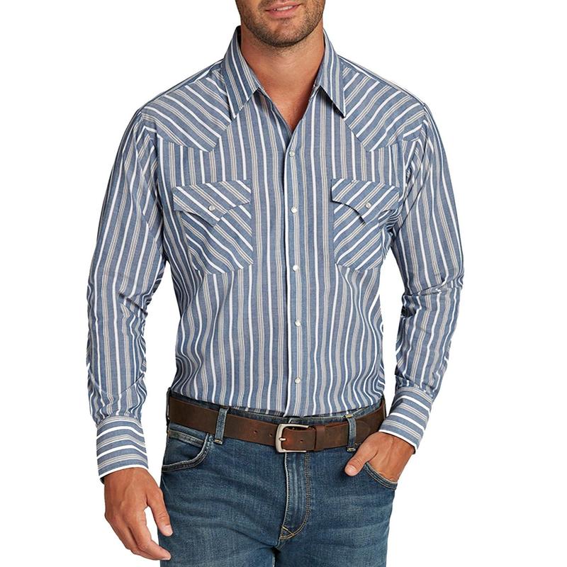 Men's Ely Cattleman Long Sleeve Stripe Western Snap Shirt