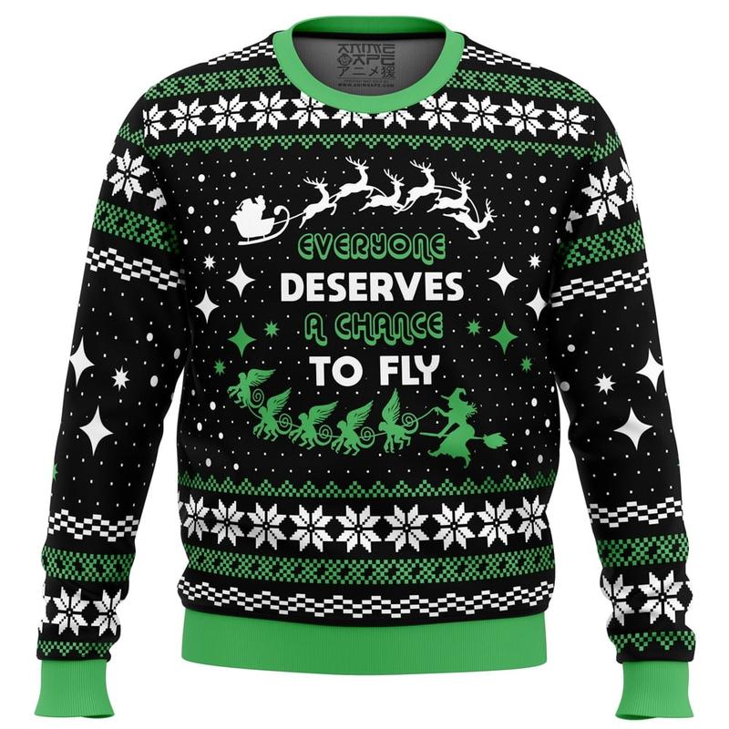 Everyone Deserves to Fly Wicked and Christmas ,Ugly Sweater Party,ugly sweater ideas- Ugly Christmas Sweater, Jumper - OwlOhh