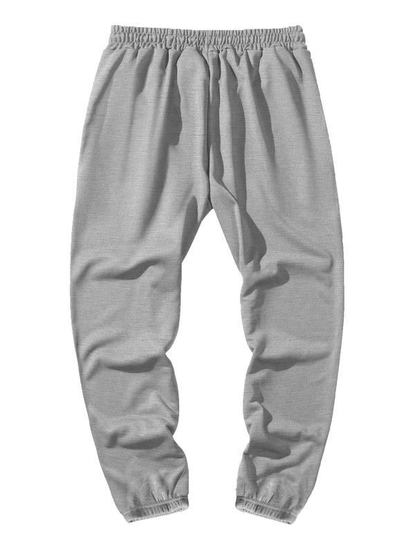 Men's Letter Print Drawstring Waist Thermal Lined Pajama Pants, Casual Comfy Pocket Pajama Pants for Fall & Winter, Men's Sleepwear for Indoor Wear