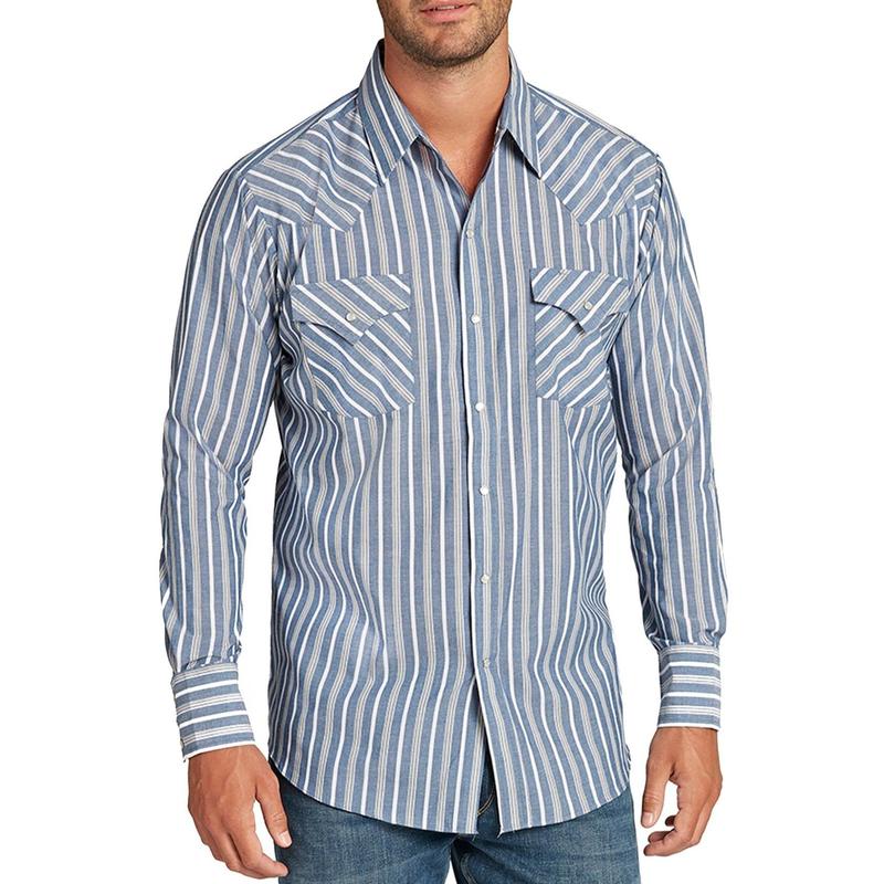 Men's Ely Cattleman Long Sleeve Stripe Western Snap Shirt