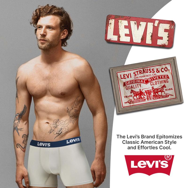 Levi's Mens Underwear Microfiber Boxer Brief for Men Ultra Soft 3 Pack