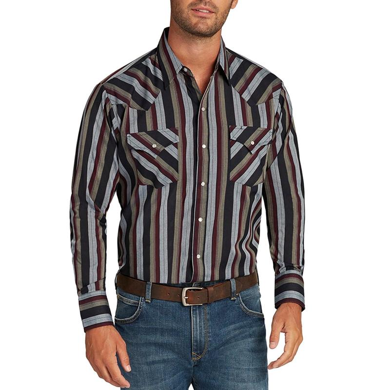 Men's Ely Cattleman Long Sleeve Stripe Western Snap Shirt