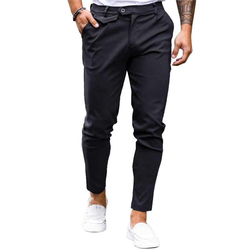 Runcati summer outfits 2024 Mens Chinos Slim Fit Pants Flat Front Stretch Skinny Tapered Dress Pants Comfort Casual Solid Trousers