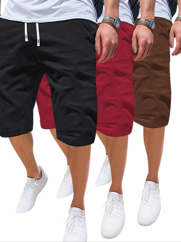 Men's Plain Drawstring Waist Shorts, Street Fashion Streetwear Pocket Straight Leg Shorts, Summer Shorts, Mens Shorts, Men's Summer Bottoms for Back To School, Gym Clothes, Underwear Menswear