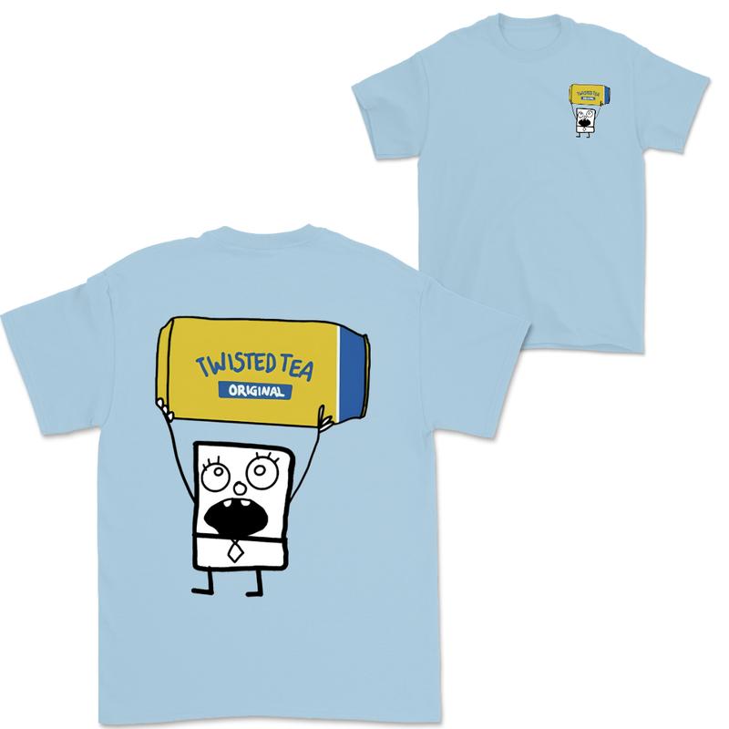 Doodlebob Twisted Tea Essential 2 Sided T-Shirt, Funny Drinking T-Shirt, Summer T-Shirt, Full Color T-Shirt, Unisex T-Shirt, For Men, For Women, Gift For All Menswear Top