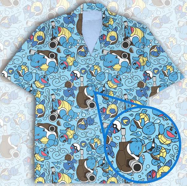 Blastoise Pattern Button Down Tee