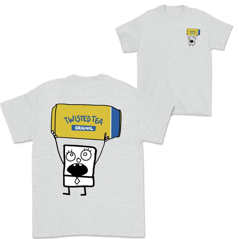 Doodlebob Twisted Tea Essential 2 Sided T-Shirt, Funny Drinking T-Shirt, Summer T-Shirt, Full Color T-Shirt, Unisex T-Shirt, For Men, For Women, Gift For All Menswear Top