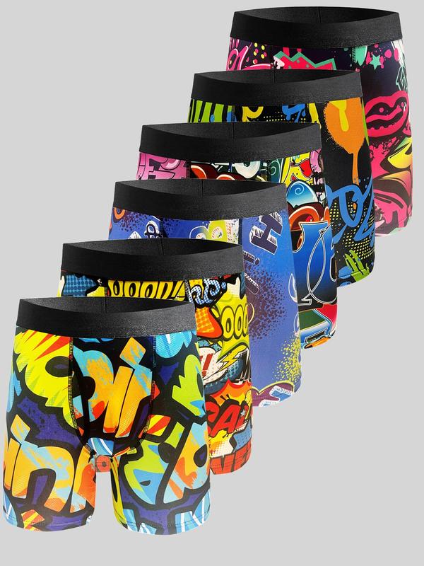 Men's All Over Print Boxer Brief, Breathable Comfy Underwear for Daily Wear, Underwear for Men, Men's Underwear for All Seasons