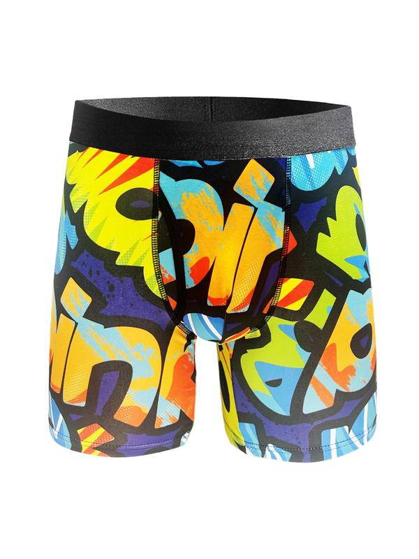 Men's All Over Print Boxer Brief, Breathable Comfy Underwear for Daily Wear, Underwear for Men, Men's Underwear for All Seasons