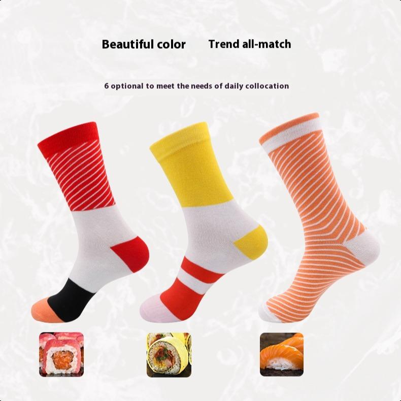 Sushi Socks, 5 Pairs Fun Socks, Unique Novelty Funny Socks for Men and Women, Sushi Lovers, Birthday, Thanksgiving Christmas Gift Idea WOMenswear