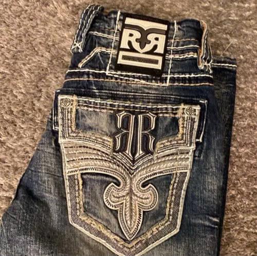 Rock Revival Men's Distressed Denim Jeans Slim Straight Light Blue, Men's Biker Jeans, 2000s Jeans, Comfortable Jeans For Men, Denim Jeans For Men