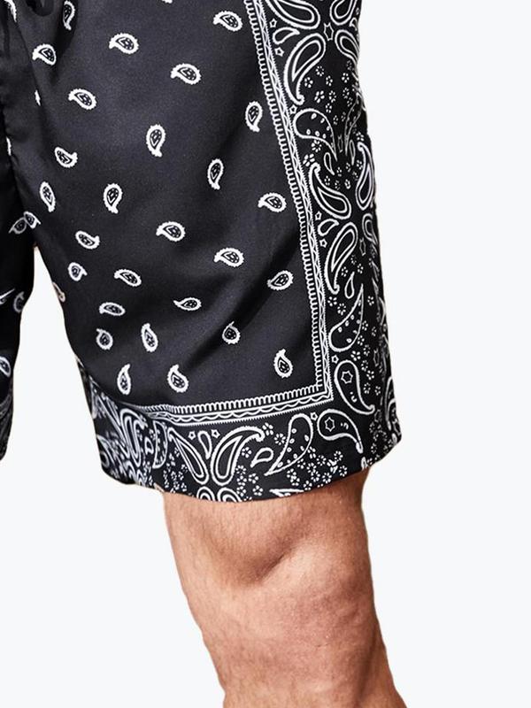  Paisley Print Drawstring Waist Shorts, Regular Fit Casual Pocket Shorts for Daily Wear, Men's Bottoms for All Seasons