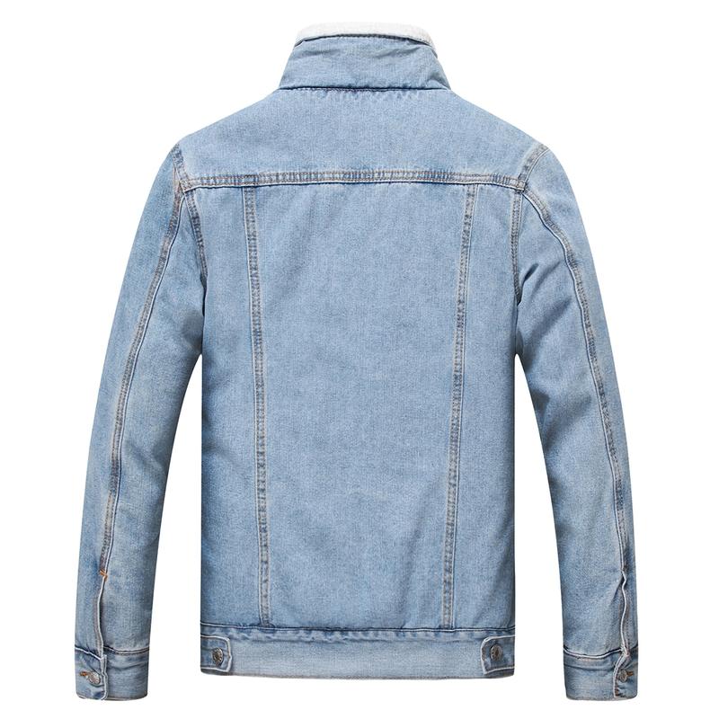 Men's Fleece Jean Jacket Winter Warm Cotton Casual Sherpa Lined Denim Trucker Jacket