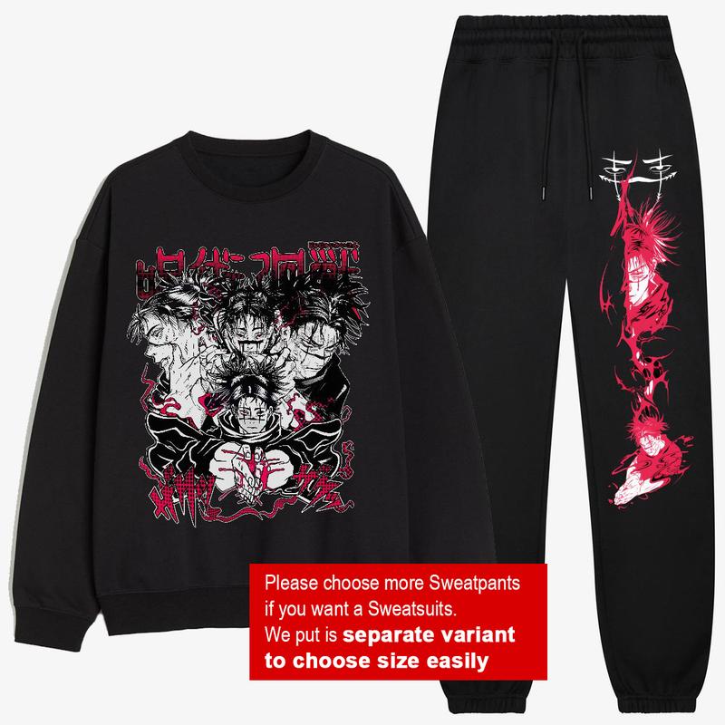 Choso Blood Manipulation Sweatshirts and Sweatpants set , Choso JJKAnime Sweatsuit, Anime lover sweatshirt hoodie, Gift for him, gift for Friends, Birthday gift Cotton Menswear, Y2k shirt, trendy design shirt, viral shirt, graphic shirt Long Sleeve