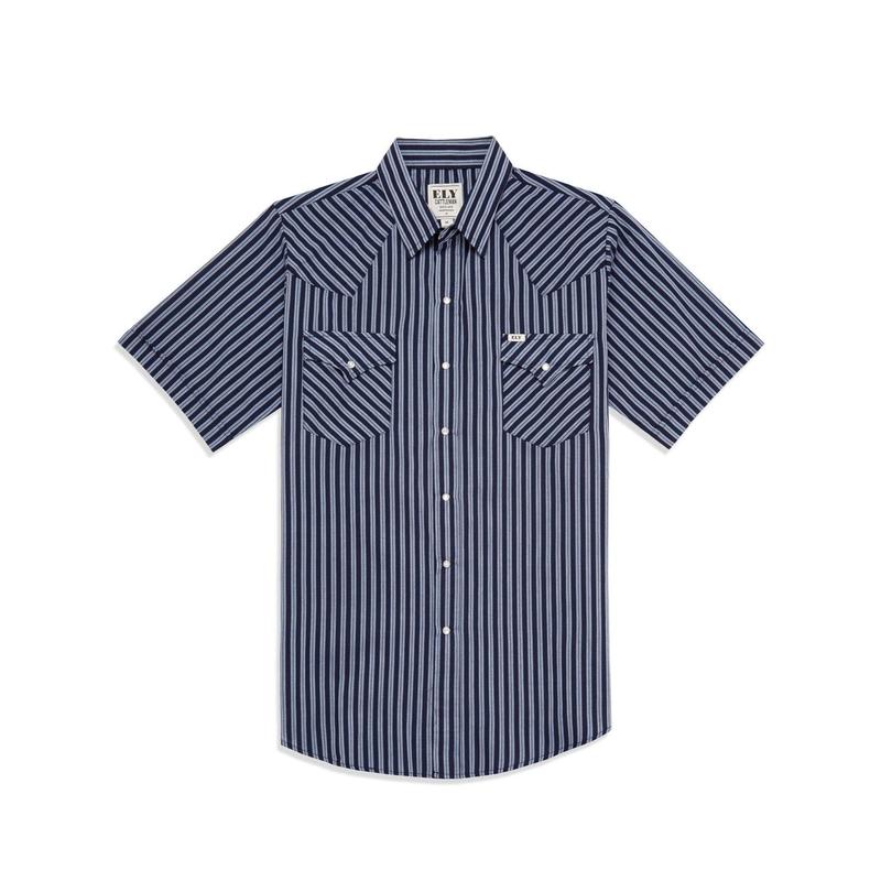 Men's Ely Cattleman Short Sleeve Stripe Western Snap Shirt