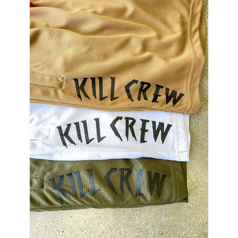 EMBROIDERED FLAG SHORTS - OLIVE