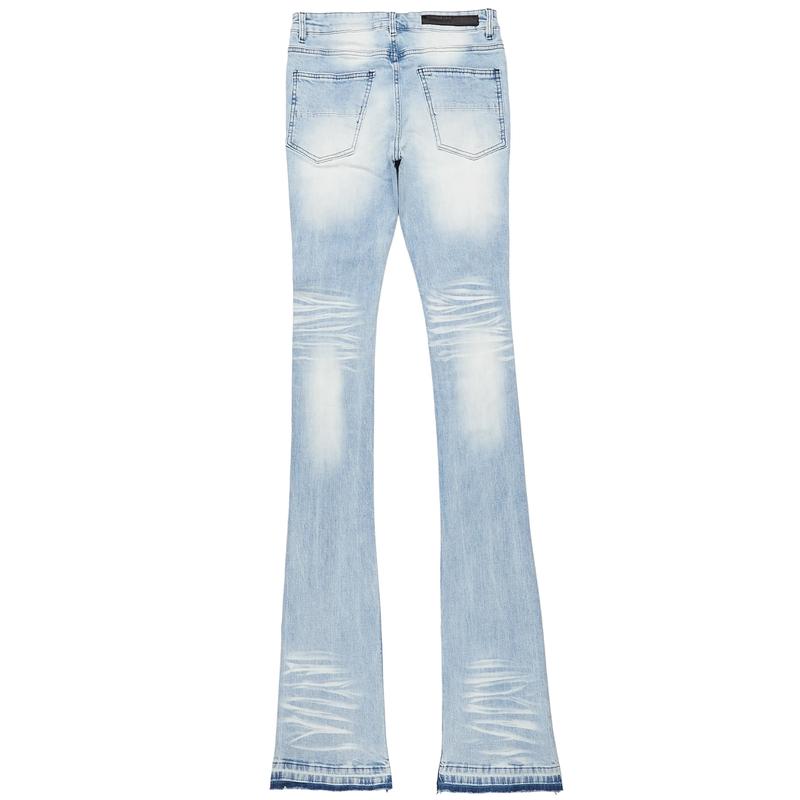 Zahir Blue Super Stacked Flare Jean