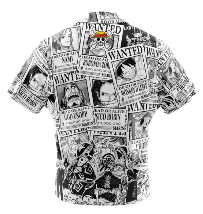 Aloha Strawhat Wanted Piece Button Up Hawaiian Shirt Polyester