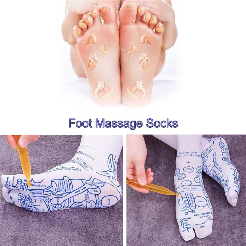 [Reflexology Socks Tool Set]  Thanksgiving Gift, Acupressure Socks with Tool Foot Pain Relief, Foot Massage Socks for Women and Men