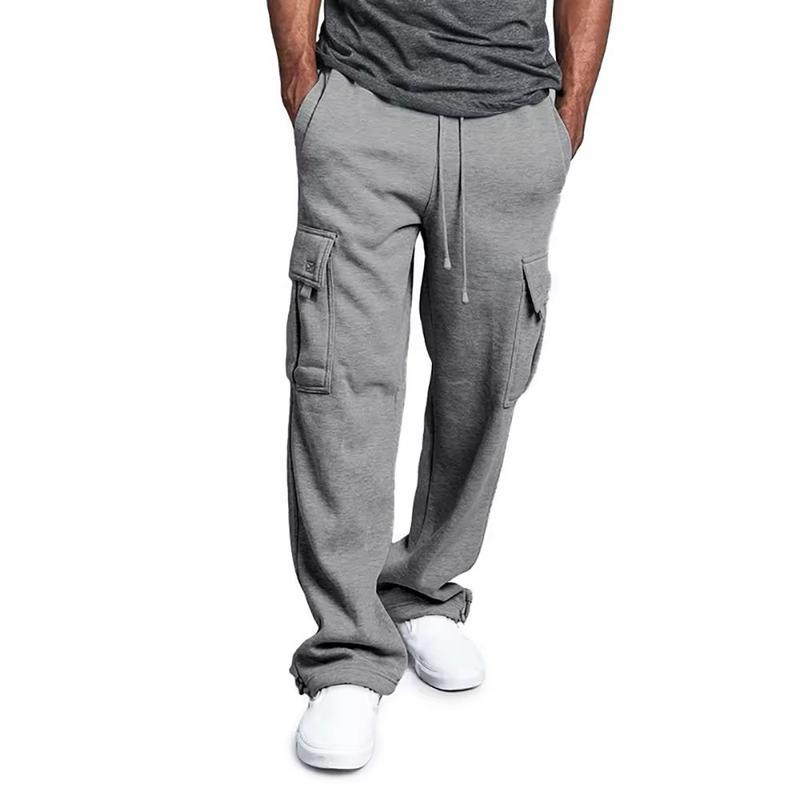 PROCLUB Men's Heavyweight Cargo Sweatpants PRO CLUB Casual Fleece Pants Hip Hop Harem Casual Regular Fit Big and Tall Plain Black Gray Charcoal Fabric Menswear Pocket Elastic Polyester Relaxed Fit Thick Utility Cotton Flagship Track