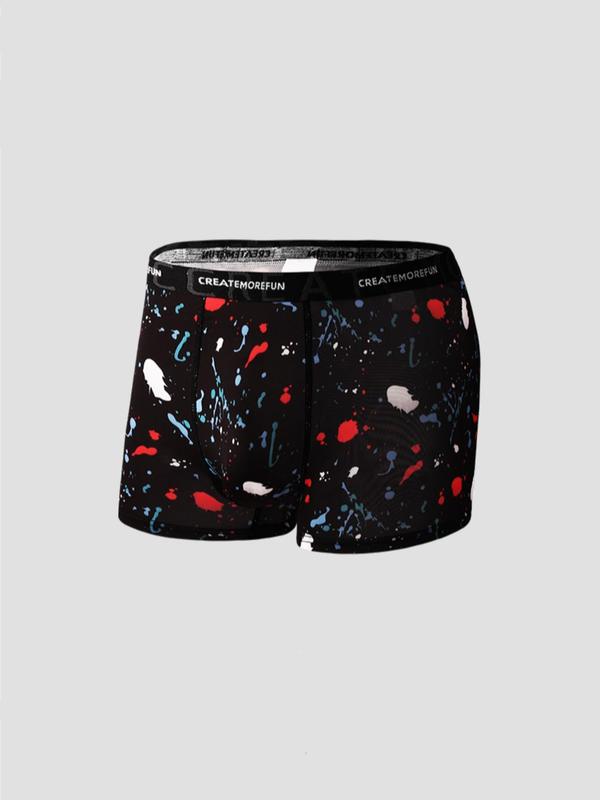 Men's All Over Print Boxer Brief, Casual Comfy Breathable Underwear for Daily Wear, Mens Underwear for All Seasons