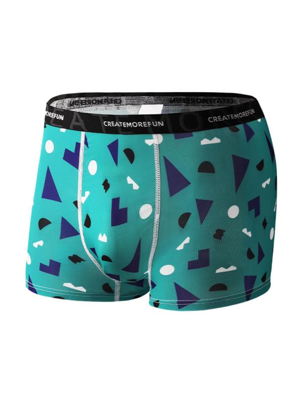 Men's All Over Print Boxer Brief, Casual Comfy Breathable Underwear for Daily Wear, Mens Underwear for All Seasons