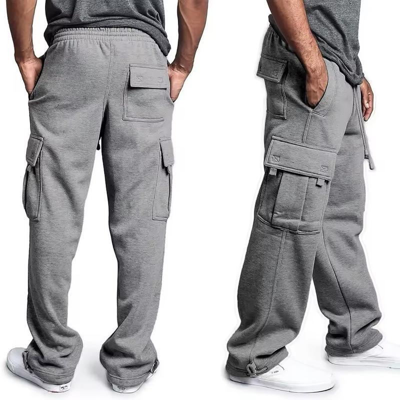 PROCLUB Men's Heavyweight Cargo Sweatpants PRO CLUB Casual Fleece Pants Hip Hop Harem Casual Regular Fit Big and Tall Plain Black Gray Charcoal Fabric Menswear Pocket Elastic Polyester Relaxed Fit Thick Utility Cotton Flagship Track