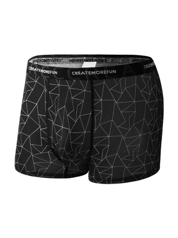 Men's All Over Print Boxer Brief, Casual Comfy Breathable Underwear for Daily Wear, Mens Underwear for All Seasons