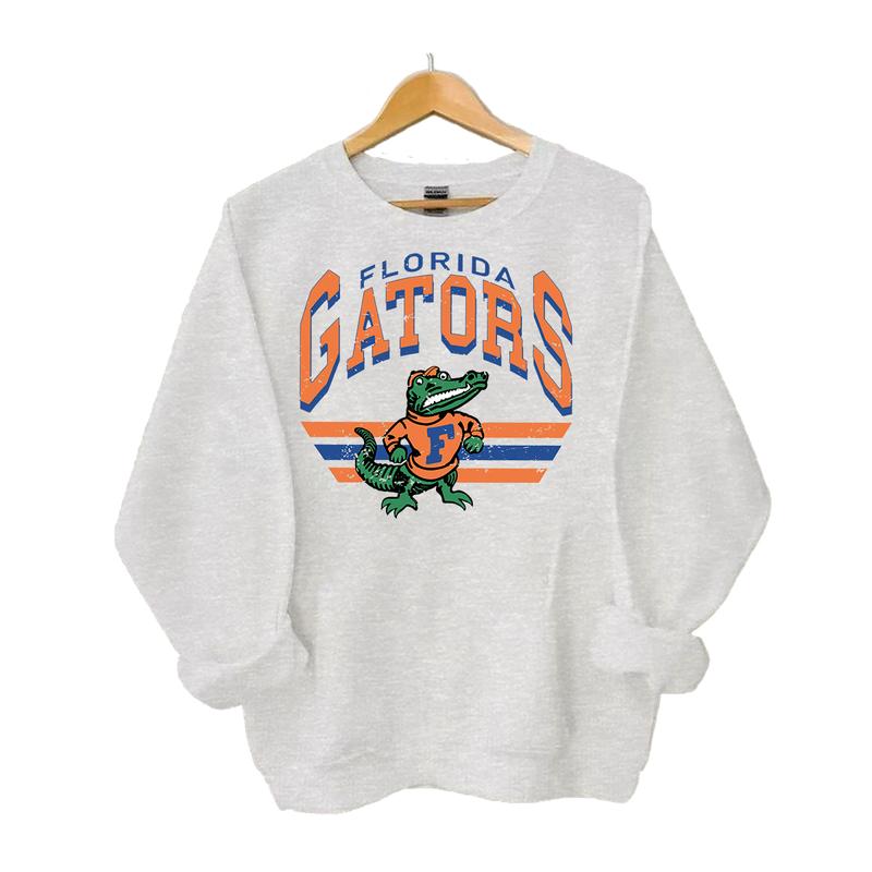 Retro NCAA College Football Mascot Crewneck Sweatshirt Classic Menswear Tops Cotton Sweaters   Sport Fabric Casual Embroidered Hoodie